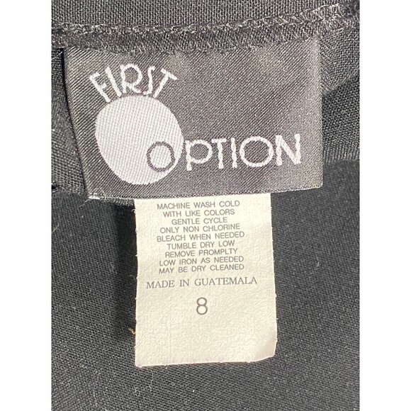 First Option Black A-Line Maxi Skirt Waist Tie Stretchy Women's Size 8 NWT - Picture 5 of 9